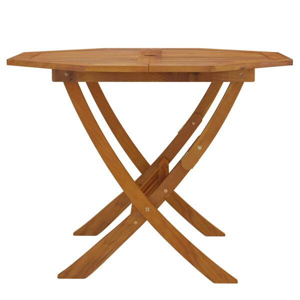 vidaXL Garden Table Brown Solid acacia wood 35.4 in Diameter Foldable