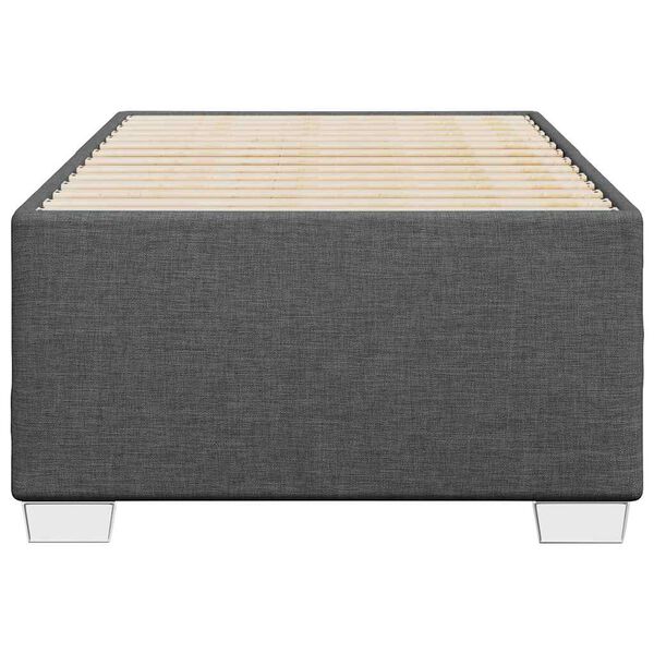 vidaXL Bed Frame Dark Gray Polyester fabric, Plywood, Engineered wood Twin
