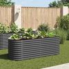 vidaXL Garden Raised Bed Gray Galvanized Steel Large Durable
