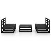 vidaXL Garden Lounge Set Black Solid pine wood Large Modular