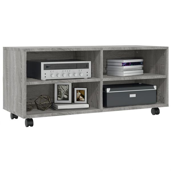 vidaXL TV Cabinet With Casters Grey Sonoma Engineered wood Medium