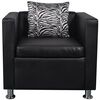 vidaXL Sofa Set Armchair 2-Seater 3-Seater Black Faux Leather