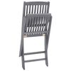 vidaXL Outdoor Chair Set of 2 Grey, Anthracite Solid Acacia wood