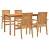 vidaXL 5 Piece Patio Dining Set Solid Wood Teak
