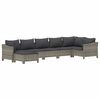 vidaXL Garden Lounge Set Grey PE Rattan, Powder-Coated Steel Large