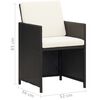 vidaXL Outdoor Dining Chair Set of 2 Black and Cream White Steel Frame