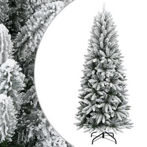 vidaXL Christmas Tree White and green PVC and PE, Steel Medium