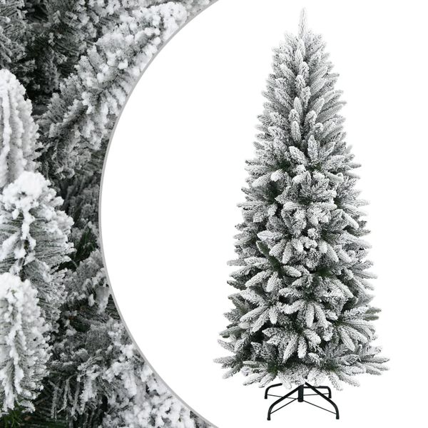 vidaXL Christmas Tree White and green PVC and PE, Steel Medium
