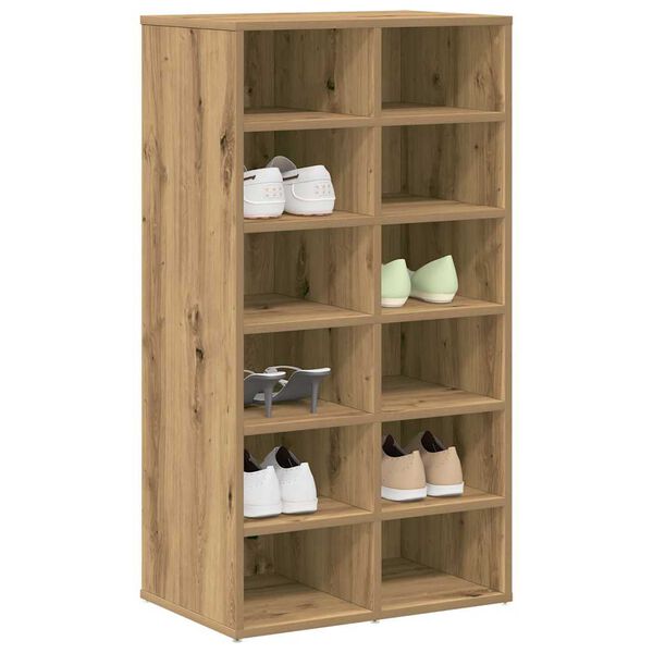 vidaXL Shoe Rack Artisan Oak 21.3x13.4x39.6" Engineered Wood
