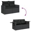 vidaXL Garden Sofa Set Black PE rattan Large Modular