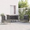 vidaXL 4 Piece Patio Lounge Set with Cushions Grey Poly Rattan