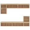 vidaXL TV Wall Unit Sonoma Oak Engineered Wood, Glass Large TV Wall Unit