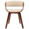 vidaXL Dining Chair Cream and dark brown Faux leather and bentwood