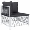 vidaXL Garden Lounge Set White, Dark Grey