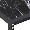vidaXL Console Table Black Marble Tempered Glass, Powder-coated Steel
