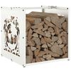 vidaXL Firewood Rack White 15.7x15.7x15.7" Cold-rolled steel