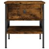 vidaXL Bedside Table Smoked oak Engineered wood 15.7x15.7x17.7 in