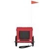 vidaXL Pet Bike Trailer Red and Black Oxford Fabric, Iron, PVC Small