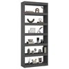 vidaXL Book Cabinet Grey Solid pine wood Medium Book Cabinet