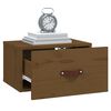 vidaXL Wall-mounted Bedside Cabinet Honey brown Solid pinewood Medium