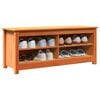 vidaXL Storage Bench with Shelf Wax Brown 43.31 x 14.96 x 17.91 in