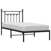 vidaXL Bed Frame Black Powder-Coated Steel 35.4 x 74.8 in Bed Frame