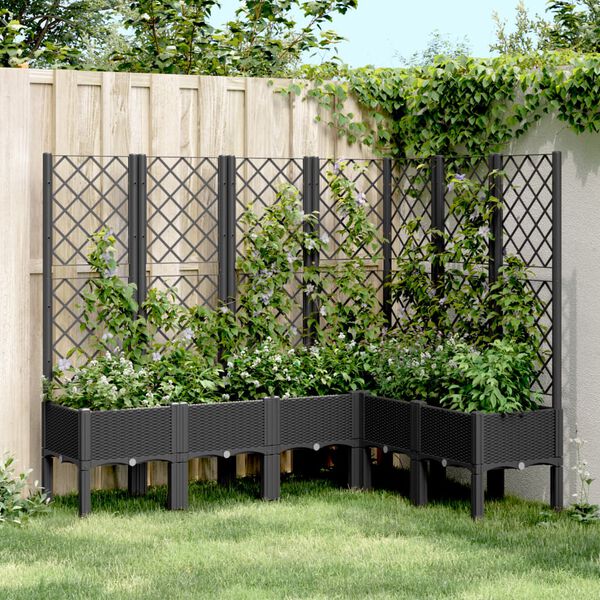 vidaXL Garden Planter Black Polypropylene Large Garden Planter