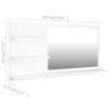 vidaXL Mirror White Engineered wood, acrylic Medium Bathroom Mirror