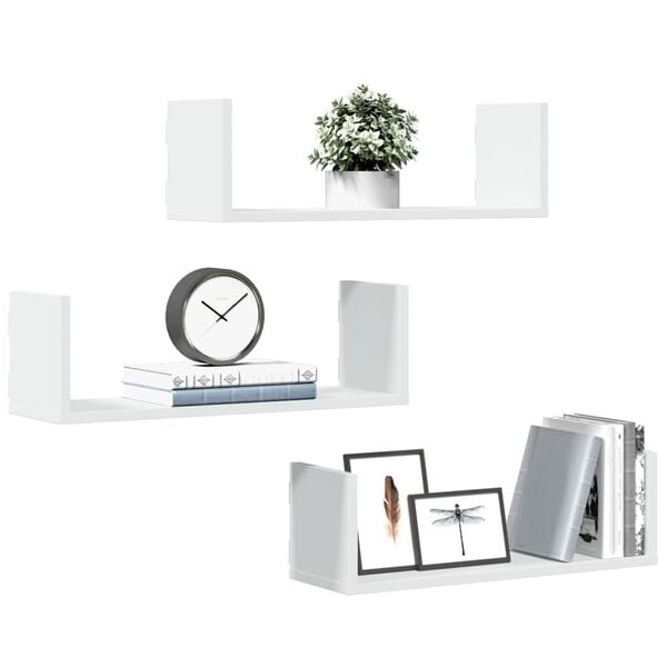 vidaXL Wall Shelf White Engineered Wood 22.8 x 7.1 x 7.1 in Wall Shelf