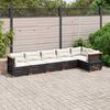vidaXL Garden Sofa Set Black, Cream White
