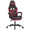 vidaXL Gaming Chair with Footrest Black and Wine Red Faux Leather