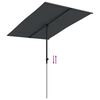 vidaXL Garden Parasol Black Polyester, Aluminum 6.6 x 4.9 ft Rotatable