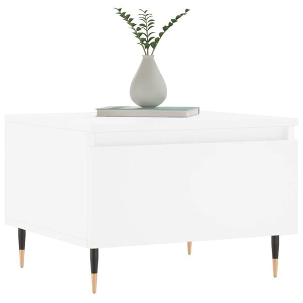 vidaXL Coffee Table White Engineered wood 19.7 x 18.1 x 13.8 in