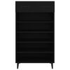 vidaXL Shoe Cabinet Black Engineered wood, Iron Medium Shoe Cabinet