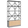 vidaXL Bookcase Grey sonoma Engineered wood, metal Tall Adjustable Feet