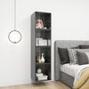 vidaXL Wall Cabinet High gloss grey Engineered wood 14.6 in