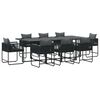 vidaXL Garden Dining Set 9 pcs Black Steel