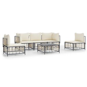 vidaXL Garden Lounge Set Anthracite, Beige