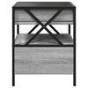 vidaXL Bedside Table Grey Sonoma Engineered wood, glass, steel