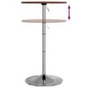 vidaXL Bar Table Dark Brown Solid Oak Wood, Chromed Steel Tall, Compact