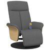 vidaXL Massage Recliner Chair Dark grey 100% polyester, plywood, metal