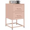 vidaXL Bedside Cabinet Set of 2 Pink Steel Medium Bedside Cabinet