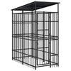 vidaXL Dog Kennel Black Powder-coated steel 19.8 sq ft Durable