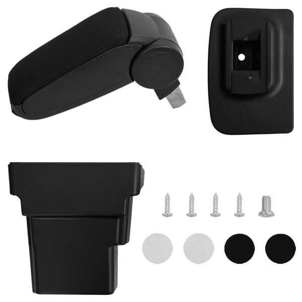 vidaXL Car Armrest Black 6.7"x12.6"x(14.6"-20.9") ABS