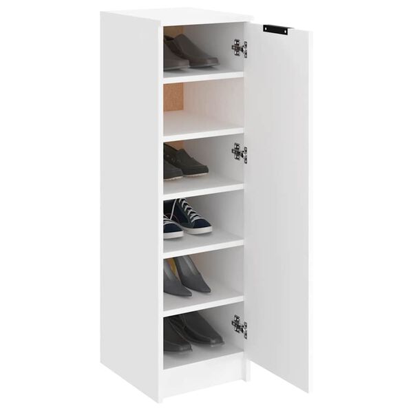 vidaXL Shoe Cabinet White 11.8x13.8x39.4" Engineered Wood