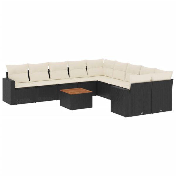 vidaXL Patio Sofa Set Black