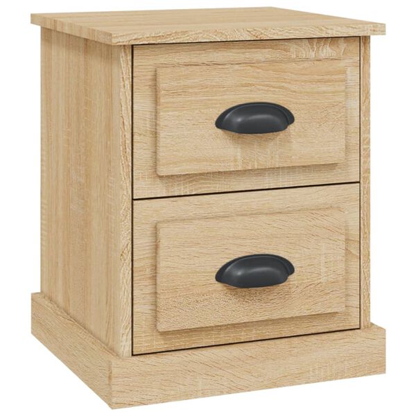 vidaXL Bedside Cabinet Sonoma Oak Engineered Wood Small Bedside Cabinet