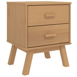 vidaXL Bedside Cabinet Brown Solid pinewood with a wax finish Medium