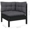 vidaXL Garden Lounge Set Black, Anthracite Solid Pine wood, Polyester