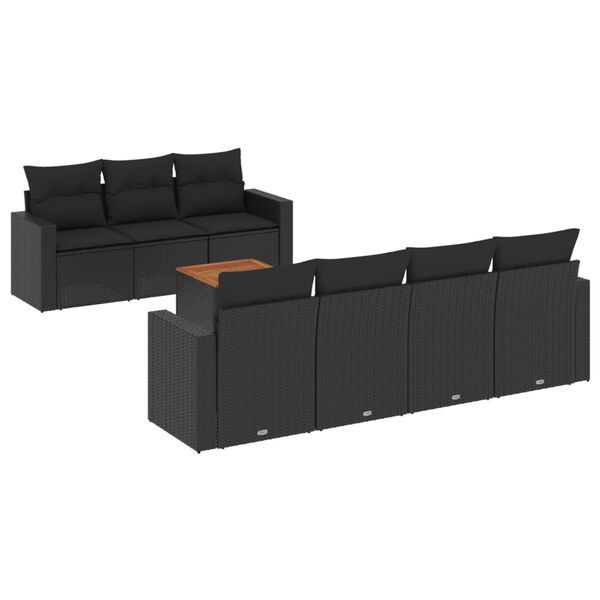 vidaXL Garden Sofa Set Black
